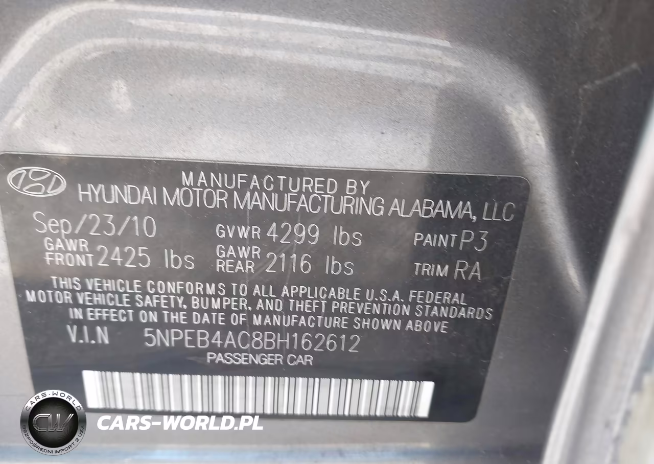 2011 Hyundai Sonata Gls VIN:5NPEB4AC8BH162612 - 9