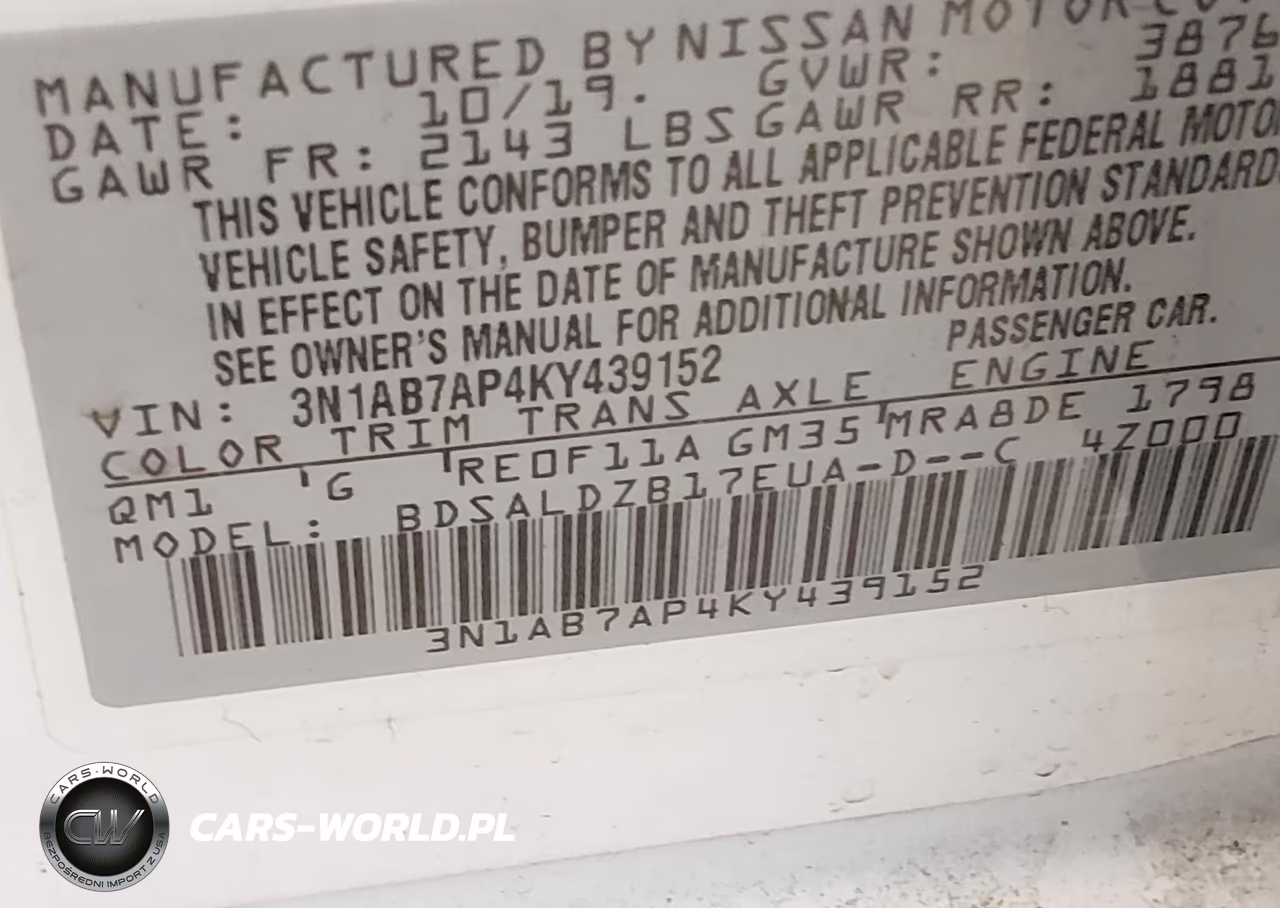 2019 Nissan Sentra Sv VIN:3N1AB7AP4KY439152 - 9