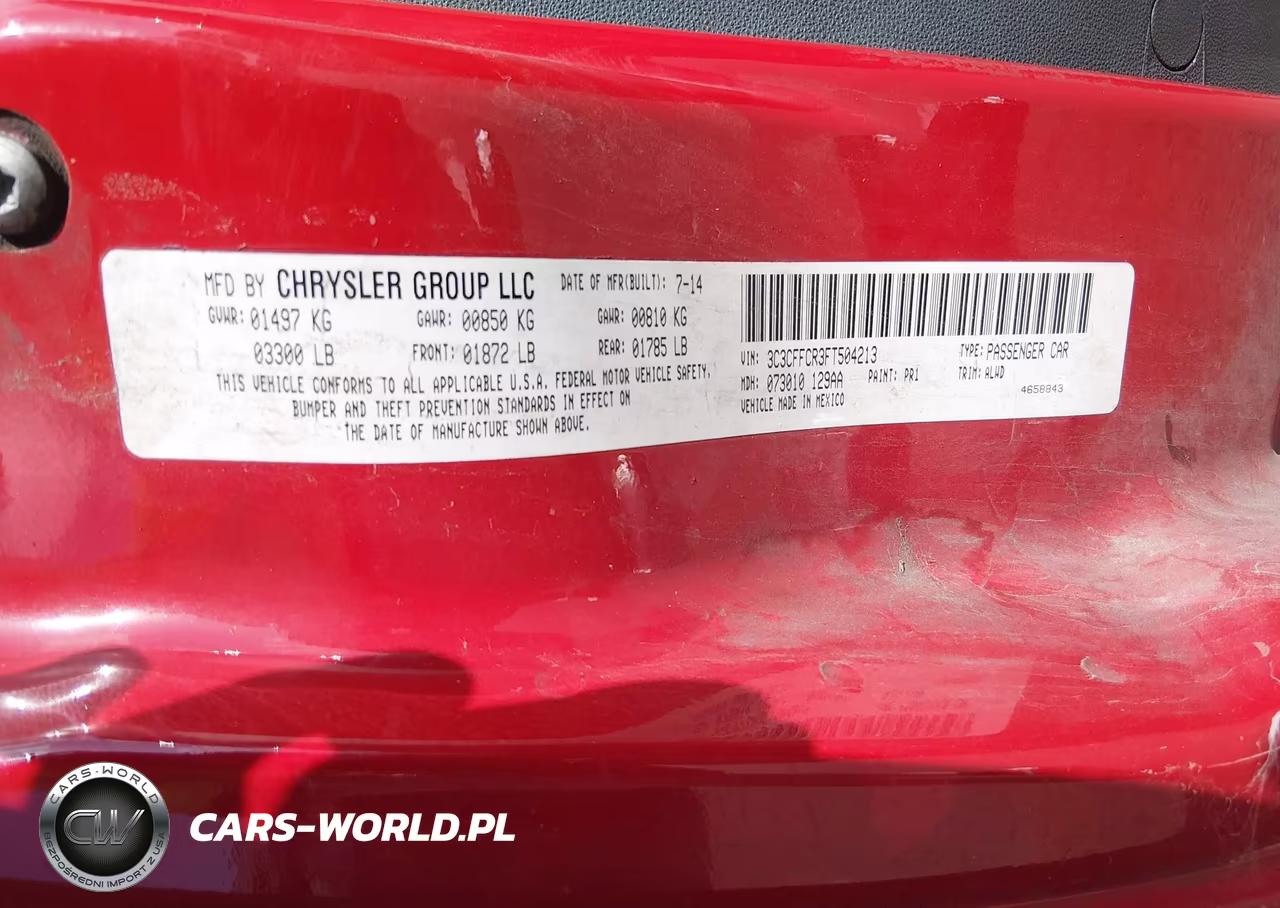 2015 Fiat 500 Lounge VIN:3C3CFFCR3FT504213 - 9
