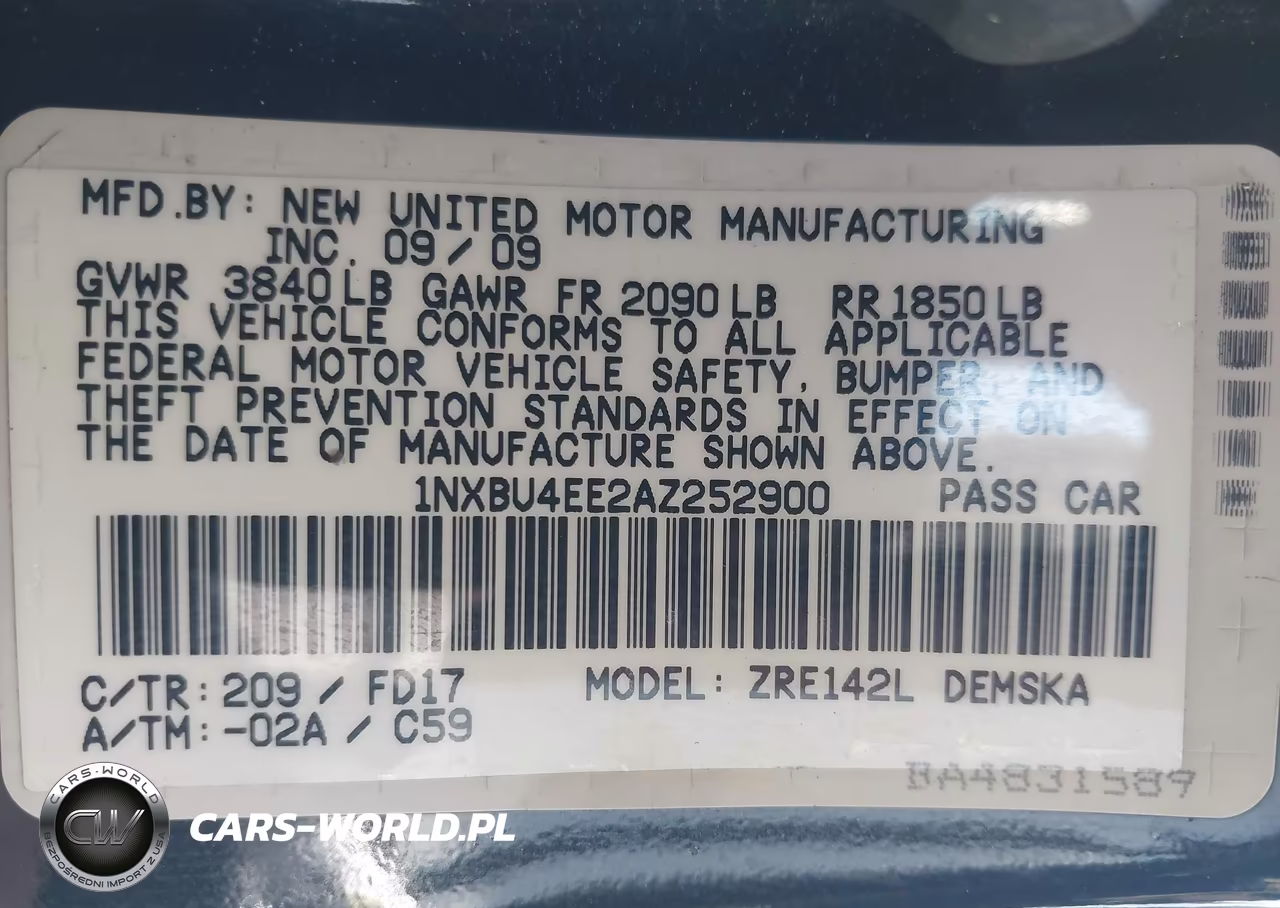 2010 Toyota Corolla S VIN:1NXBU4EE2AZ252900 - 9
