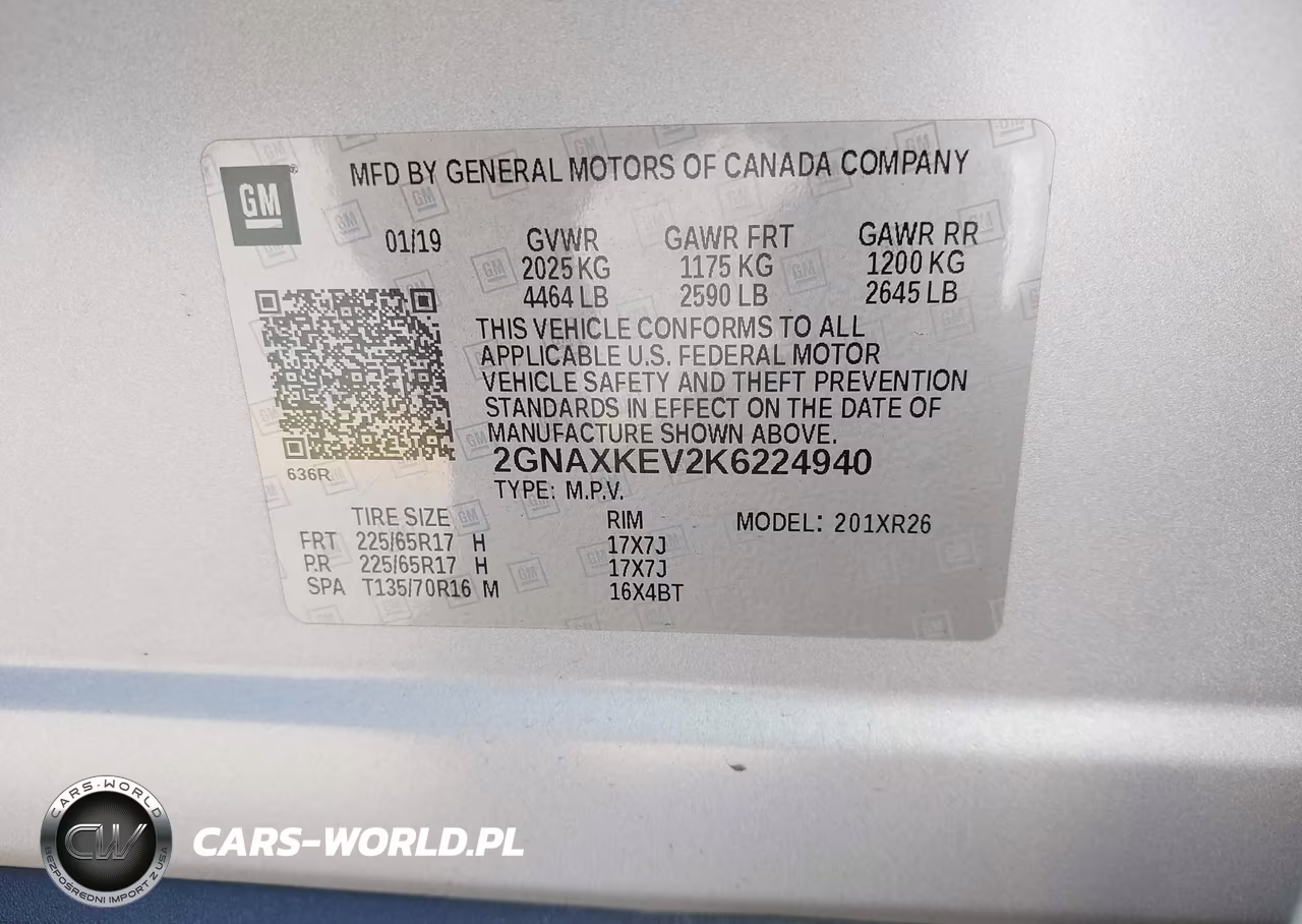 2019 Chevrolet Equinox Lt VIN:2GNAXKEV2K6224940 - 9