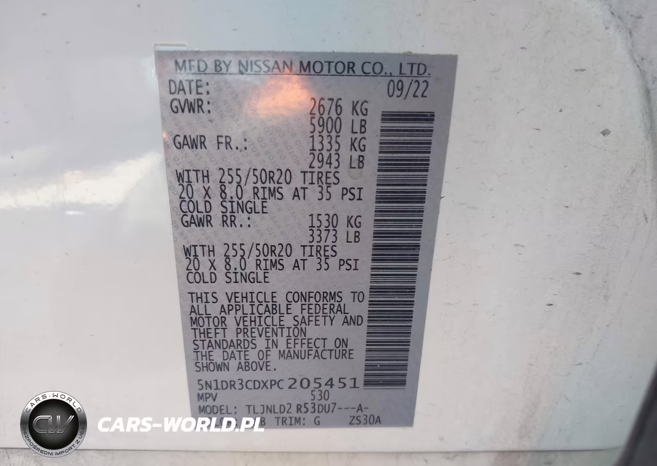2023 Nissan Pathfinder Sl 4Wd VIN:5N1DR3CDXPC205451 - 9