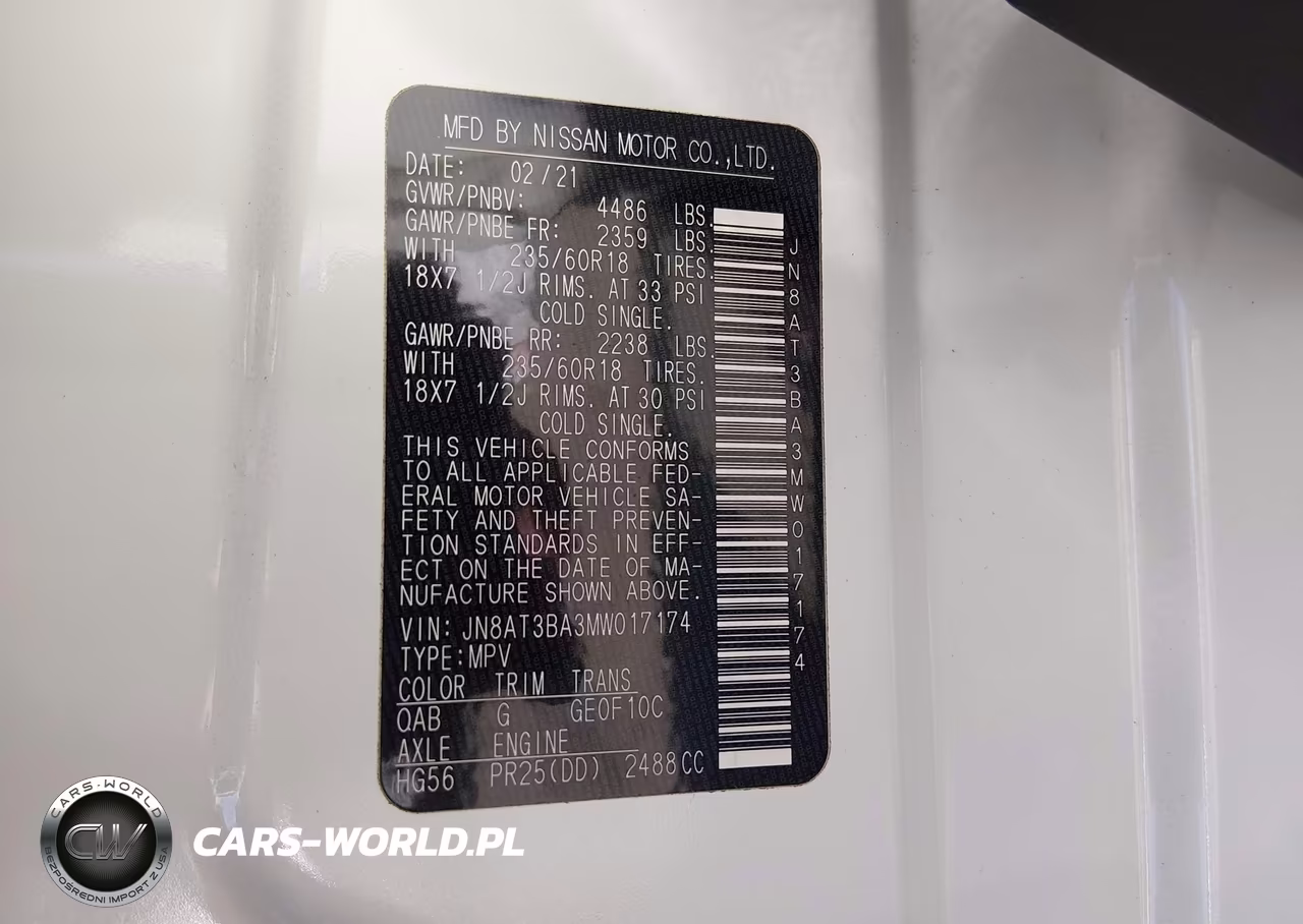 2021 Nissan Rogue Sv Fwd VIN:JN8AT3BA3MW017174 - 9