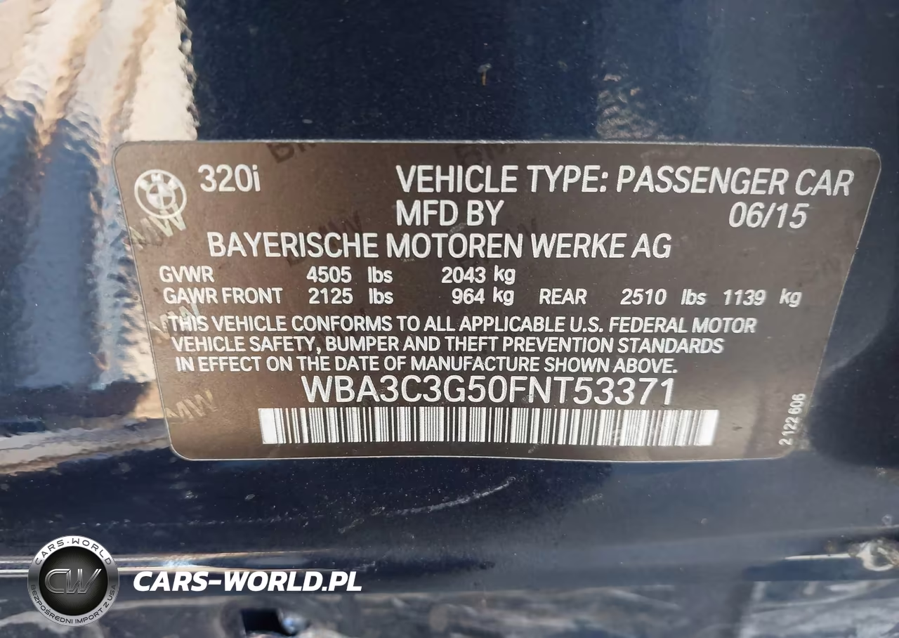 2015 BMW 320I xDrive VIN:WBA3C3G50FNT53371 - 9