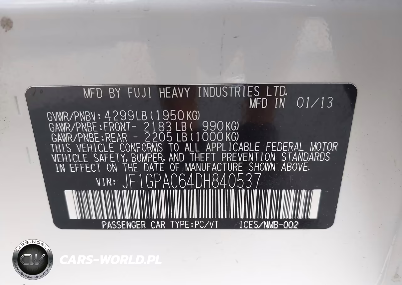 2013 Subaru Impreza 2.0I Premium VIN:JF1GPAC64DH840537 - 9