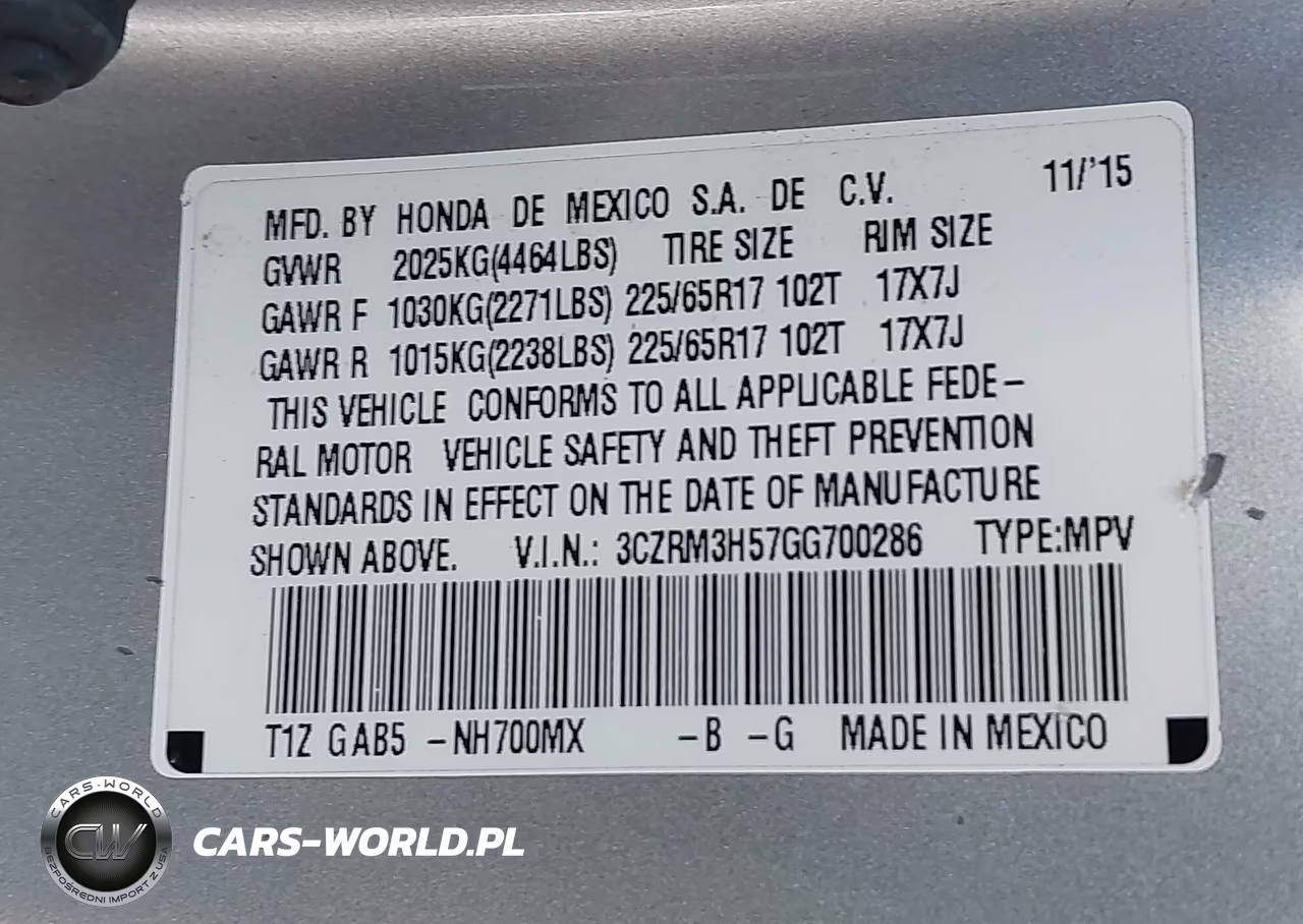 2016 Honda Cr-V Ex VIN:3CZRM3H57GG700286 - 9
