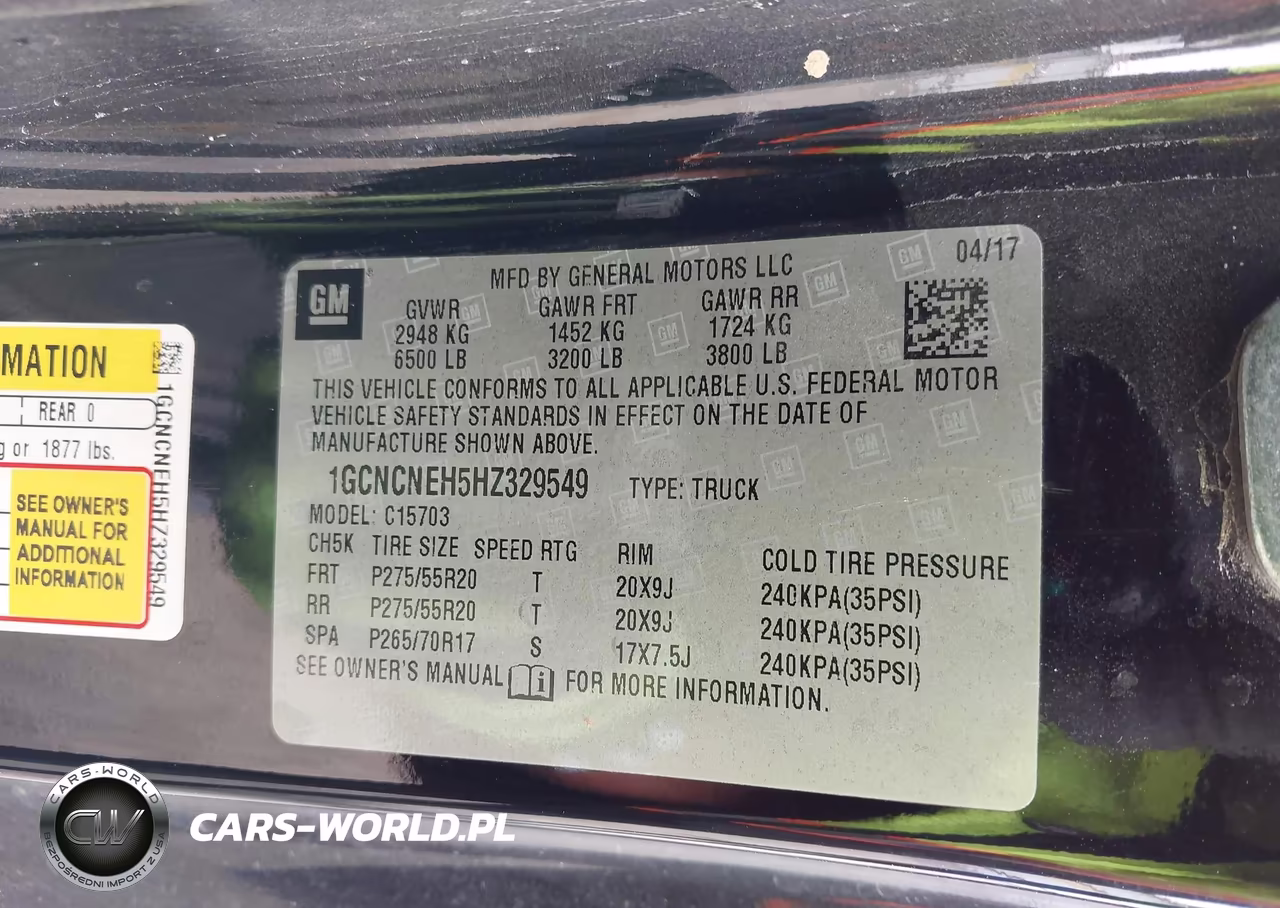 2017 Chevrolet Silverado 1500 Wt VIN:1GCNCNEH5HZ329549 - 9