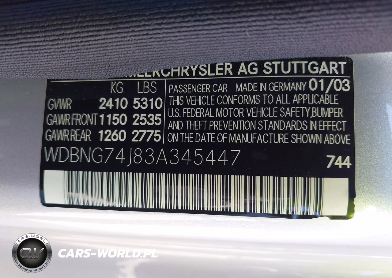 2003 Mercedes-Benz S 55 Amg VIN:WDBNG74J83A345447 - 9