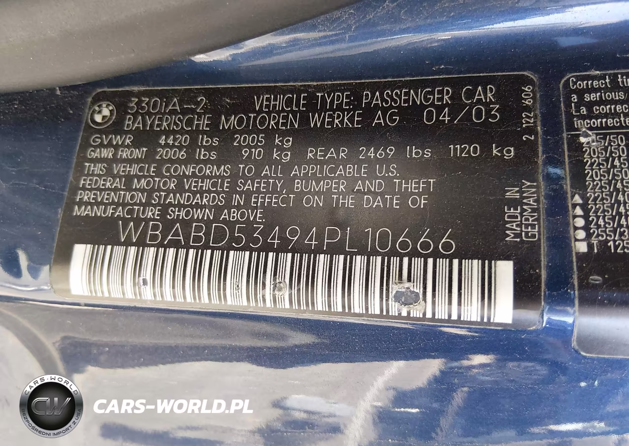2004 BMW 330Ci VIN:WBABD53494PL10666 - 9