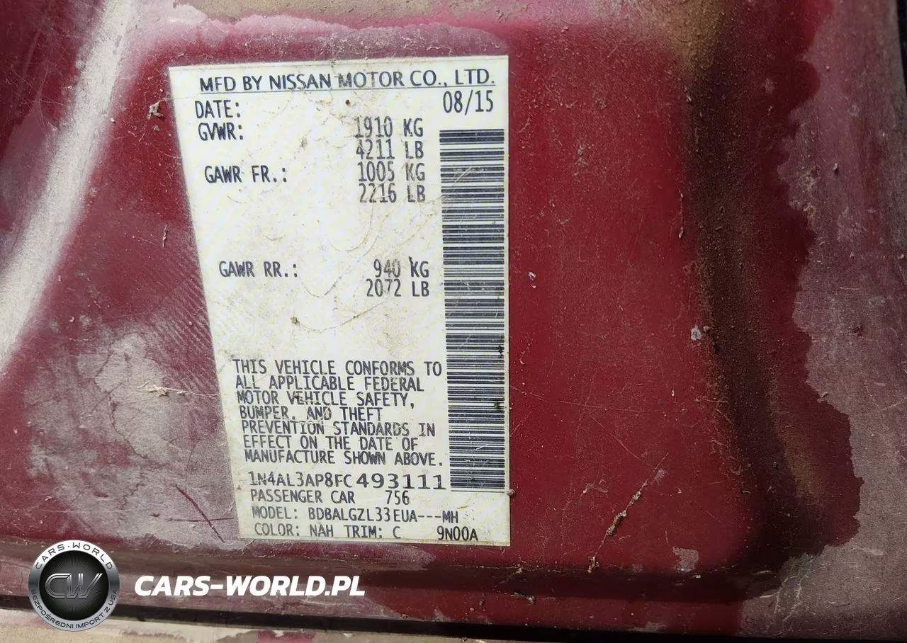 2015 Nissan Altima 2.5 S VIN:1N4AL3AP8FC493111 - 9