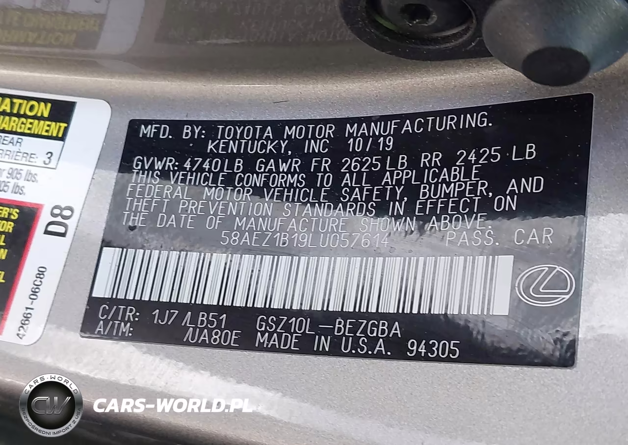 2020 Lexus Es 350 Luxury VIN:58AEZ1B19LU057614 - 9