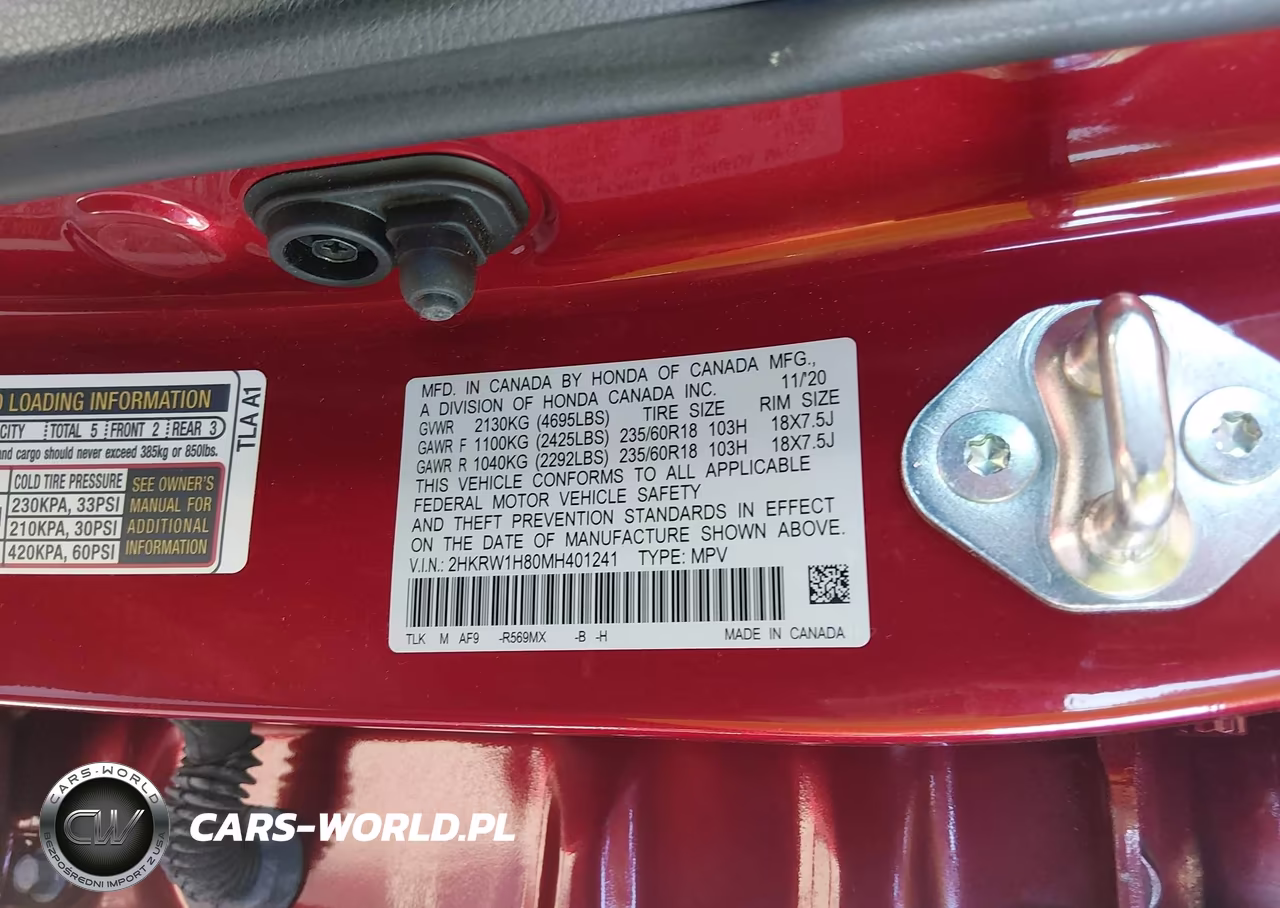 2021 Honda Cr-V 2Wd Ex-L VIN:2HKRW1H80MH401241 - 9