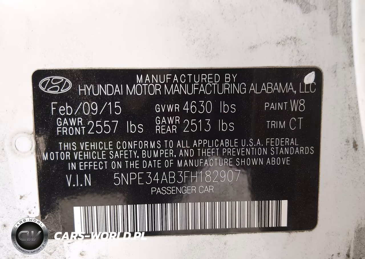 2015 Hyundai Sonata Limited 2.0T VIN:5NPE34AB3FH182907 - 9