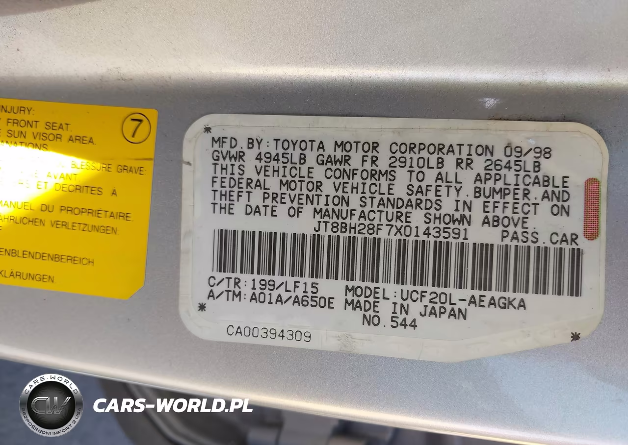 1999 Lexus Ls 400 VIN:JT8BH28F7X0143591 - 9