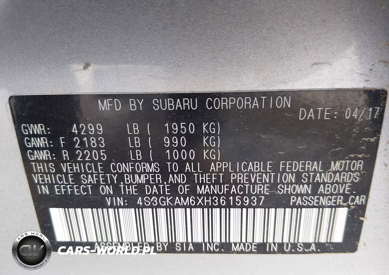 2017 Subaru Impreza 2.0I Sport VIN:4S3GKAM6XH3615937 - 9