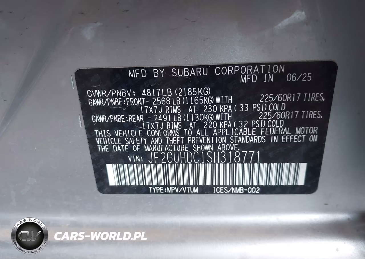 2025 Subaru Crosstrek Premium VIN:JF2GUHDC1SH318771 - 9