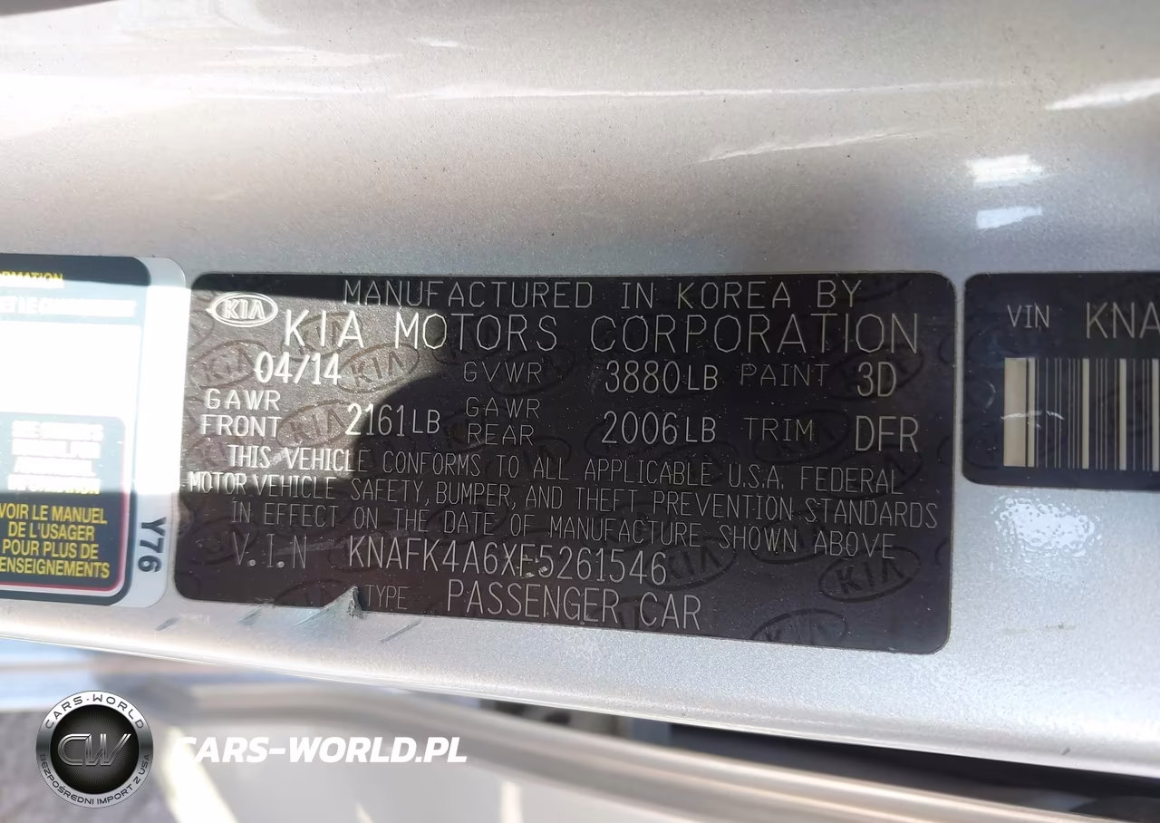 2015 Kia Forte Lx VIN:KNAFK4A6XF5261546 - 9