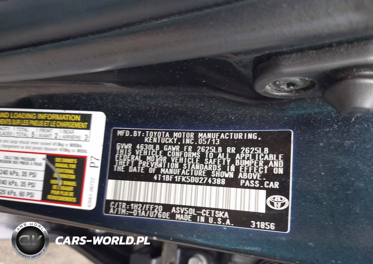 2013 Toyota Camry Se VIN:4T1BF1FK5DU274388 - 9