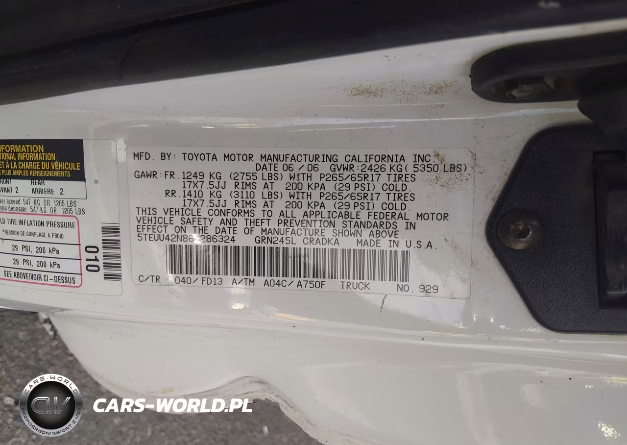 2006 Toyota Tacoma Base V6 VIN:5TEUU42N86Z286324 - 9
