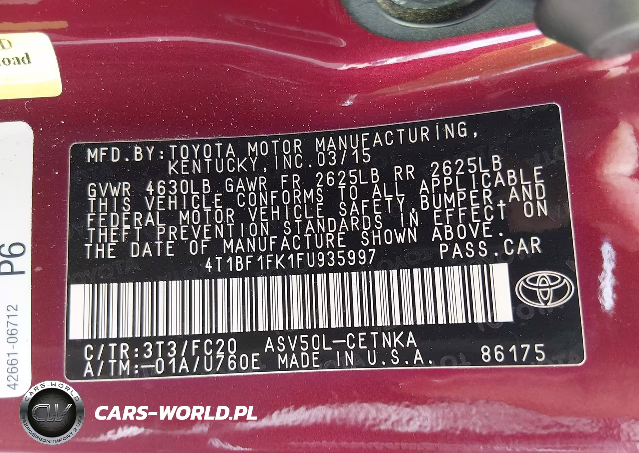 2015 Toyota Camry Le VIN:4T1BF1FK1FU935997 - 9