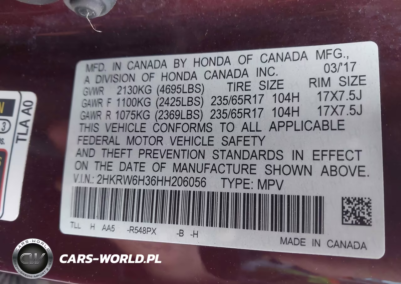 2017 Honda Cr-V Lx VIN:2HKRW6H36HH206056 - 9