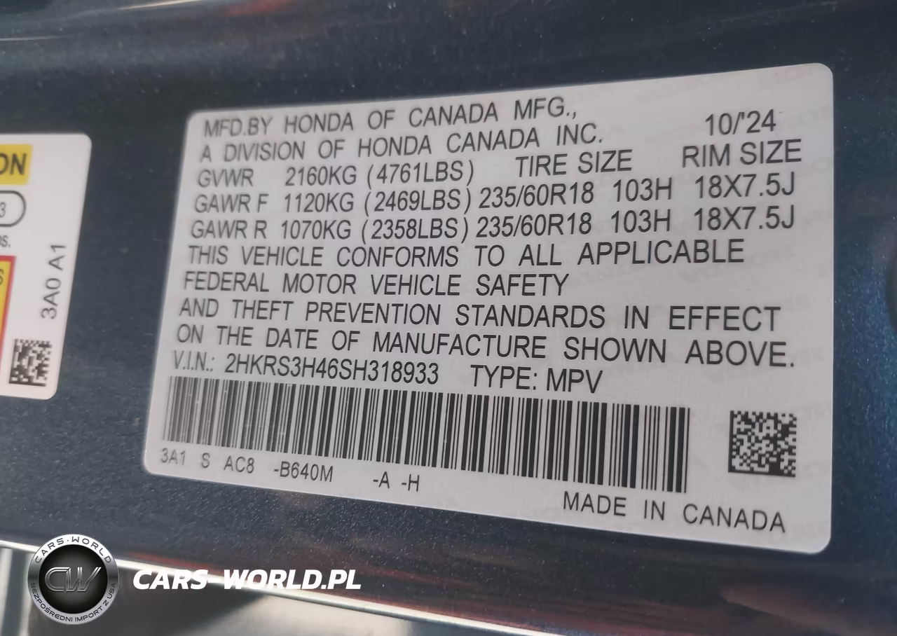 2025 Honda Cr-V Ex 2Wd VIN:2HKRS3H46SH318933 - 9