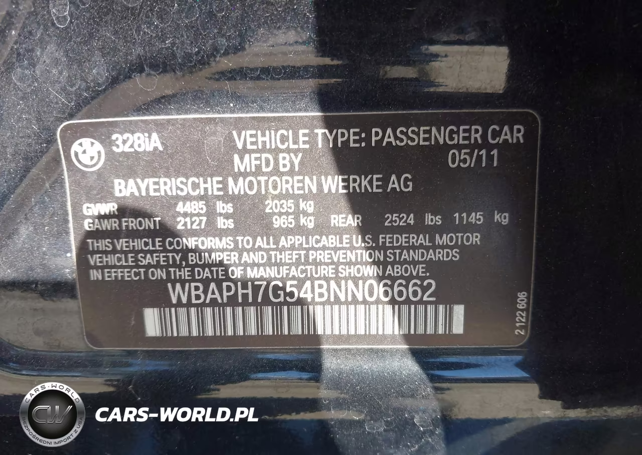 2011 BMW 328I VIN:WBAPH7G54BNN06662 - 9