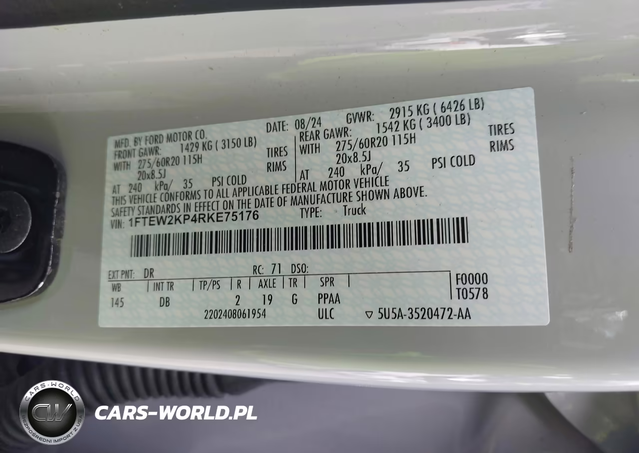 2024 Ford F-150 Stx VIN:1FTEW2KP4RKE75176 - 9