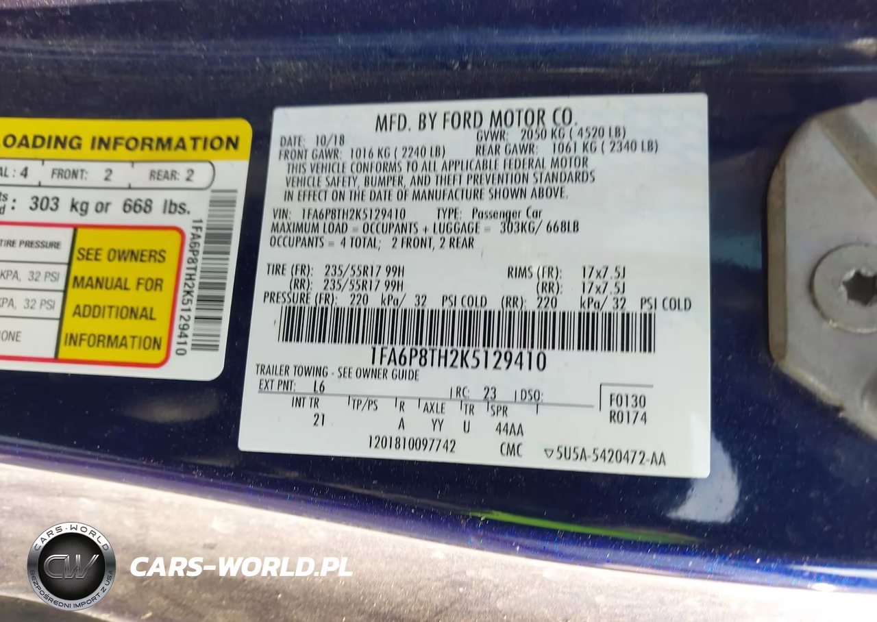 2019 Ford Mustang Ecoboost VIN:1FA6P8TH2K5129410 - 9