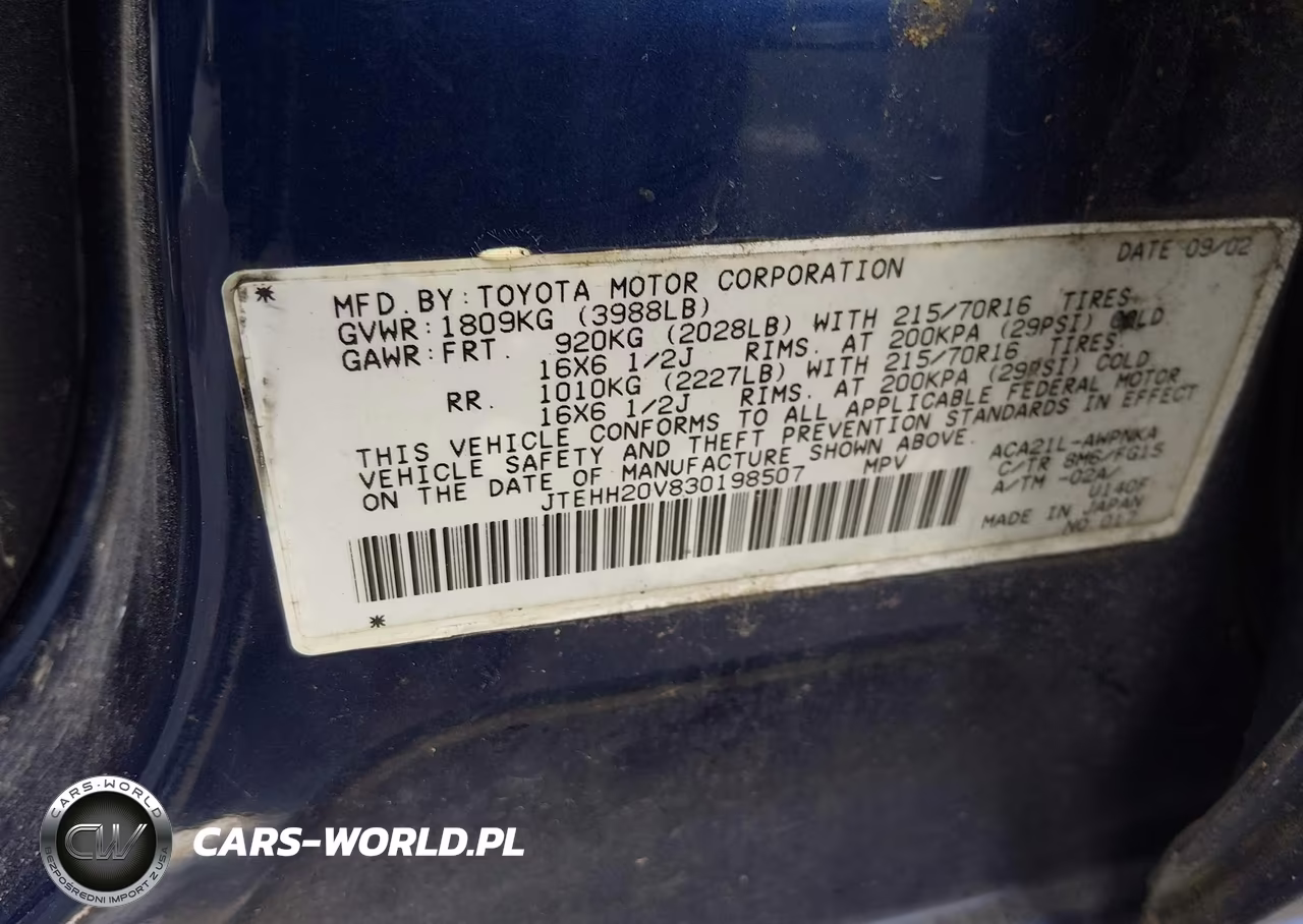 2003 Toyota Rav4 VIN:JTEHH20V830198507 - 9