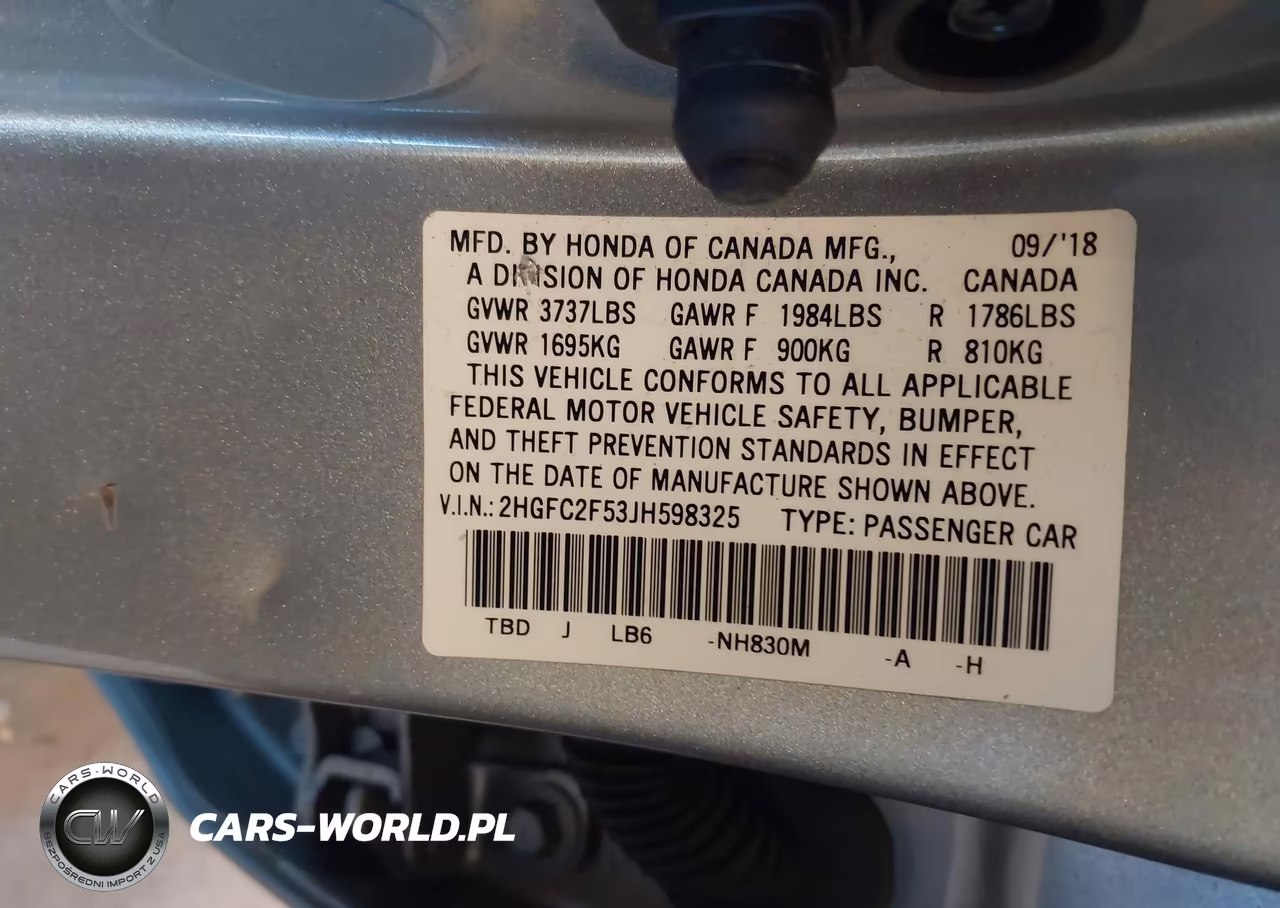 2018 Honda Civic Lx VIN:2HGFC2F53JH598325 - 9