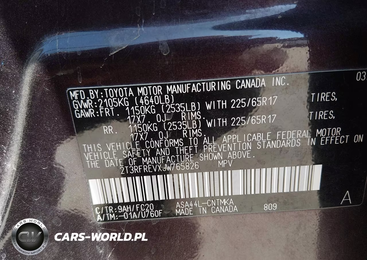 2018 Toyota Rav4 Xle VIN:2T3RFREVXJW765826 - 9