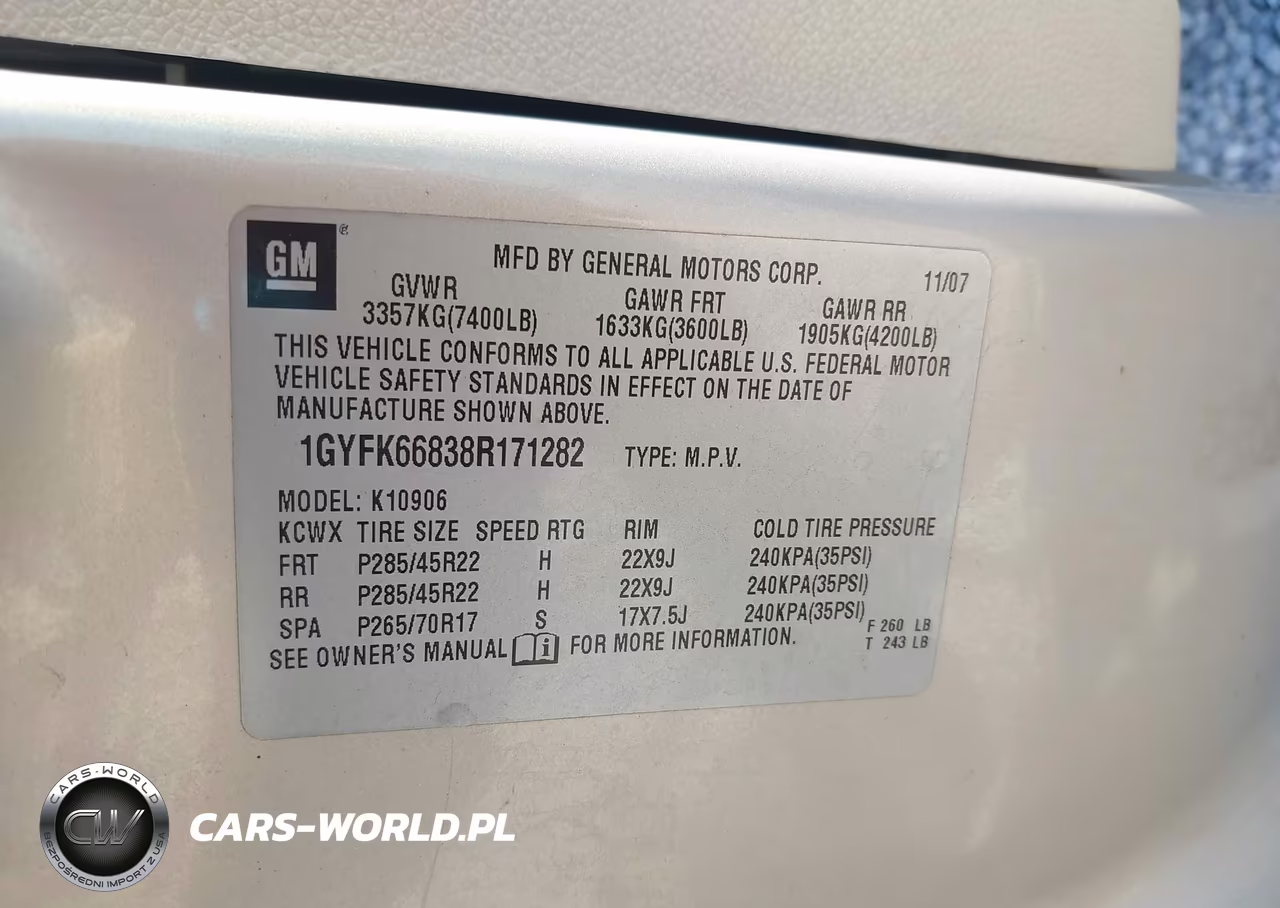 2008 Cadillac Escalade Esv Standard VIN:1GYFK66838R171282 - 9
