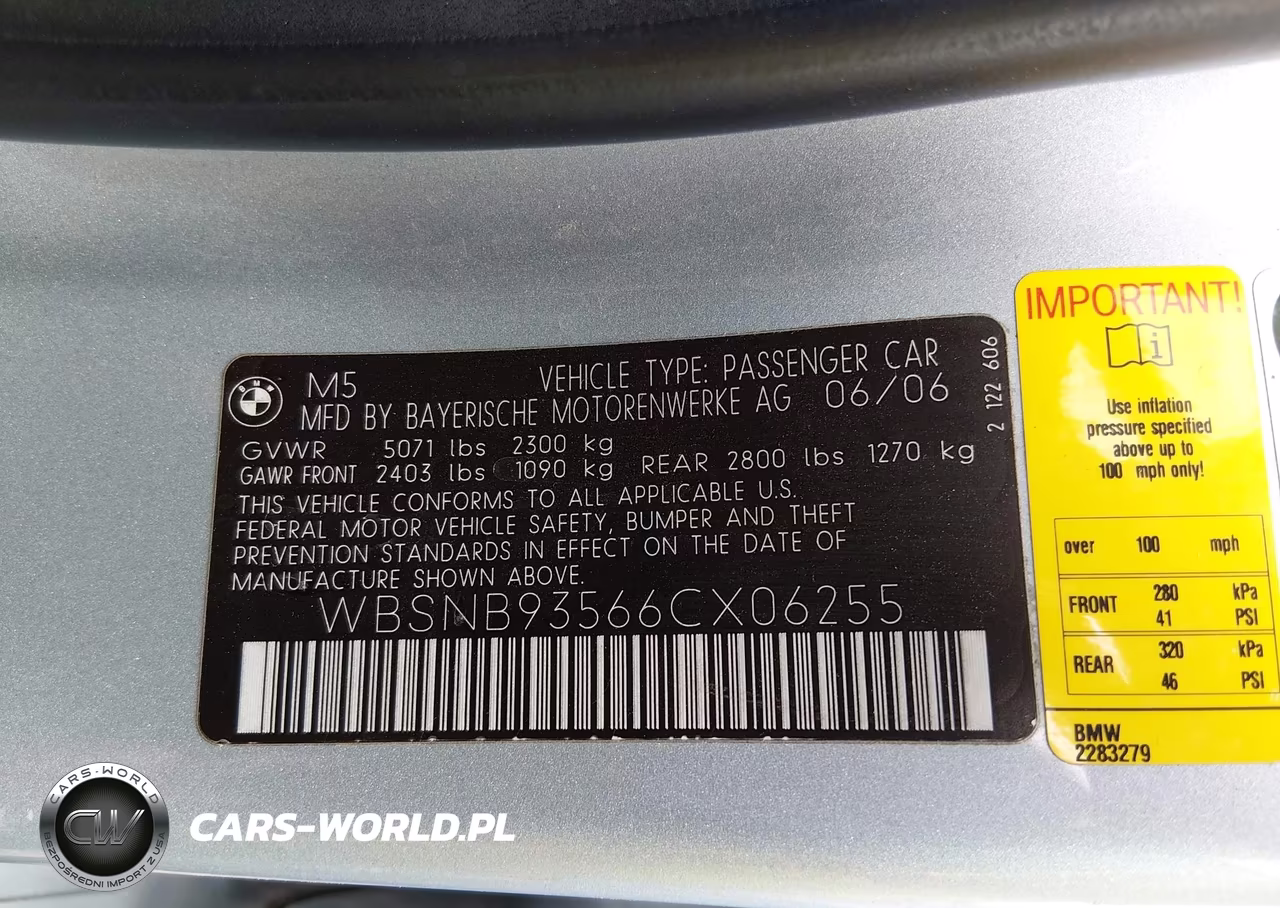 2006 BMW M5 VIN:WBSNB93566CX06255 - 9