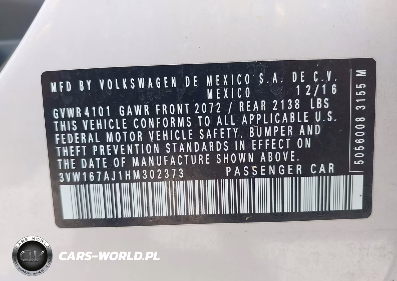 2017 Volkswagen Jetta 1.4T S VIN:3VW167AJ1HM302373 - 9