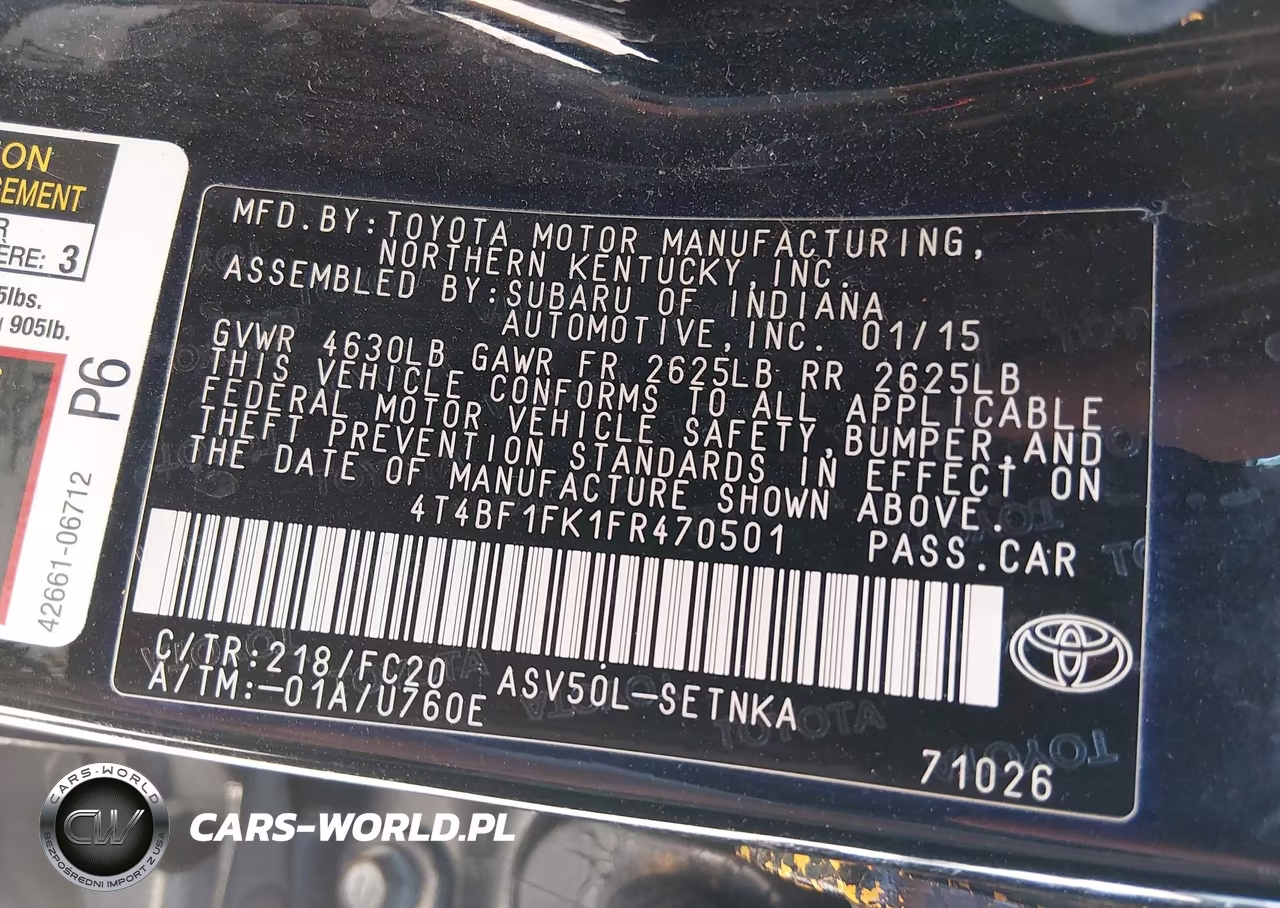 2015 Toyota Camry Le VIN:4T4BF1FK1FR470501 - 9