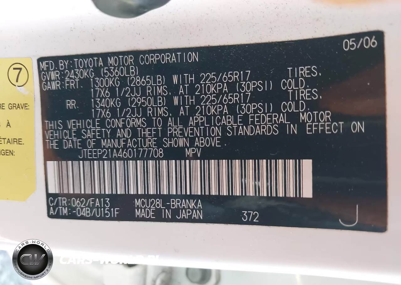 2006 Toyota Highlander Sport V6 VIN:JTEEP21A460177708 - 9