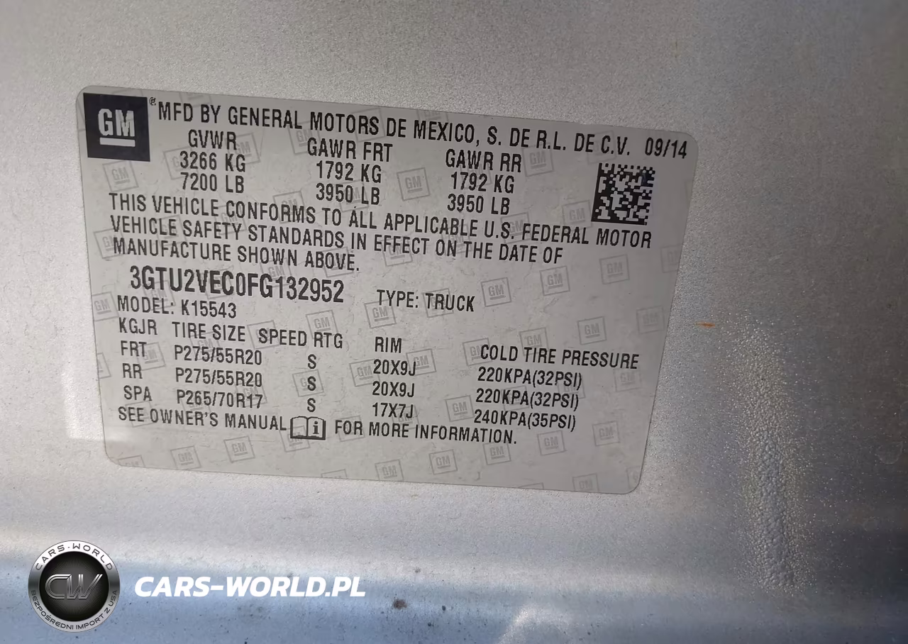 2015 GMC Sierra 1500 Slt VIN:3GTU2VEC0FG132952 - 9