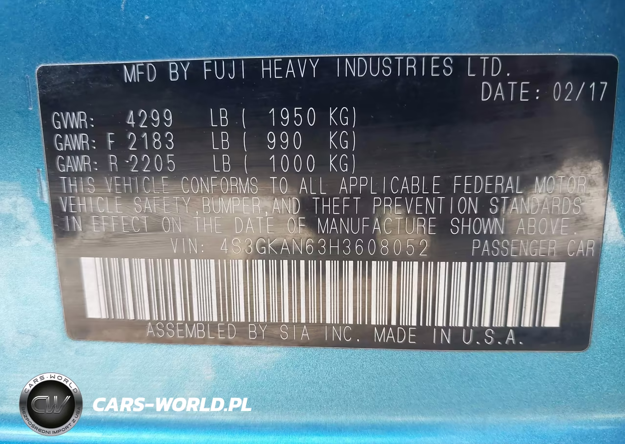 2017 Subaru Impreza 2.0I Limited VIN:4S3GKAN63H3608052 - 9