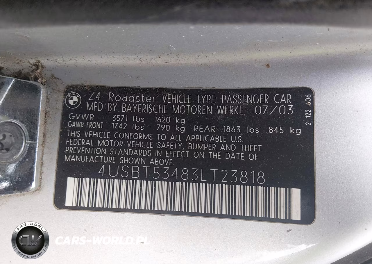 2003 BMW Z4 3.0I VIN:4USBT53483LT23818 - 9