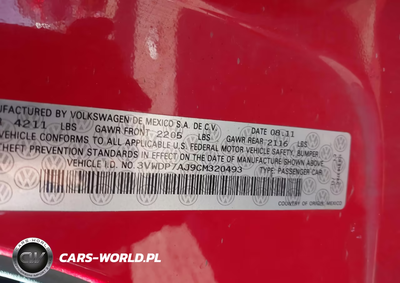 2012 Volkswagen Jetta 2.5L Se VIN:3VWDP7AJ9CM320493 - 9