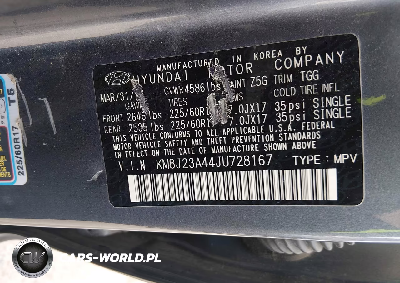 2018 Hyundai Tucson Se VIN:KM8J23A44JU728167 - 9