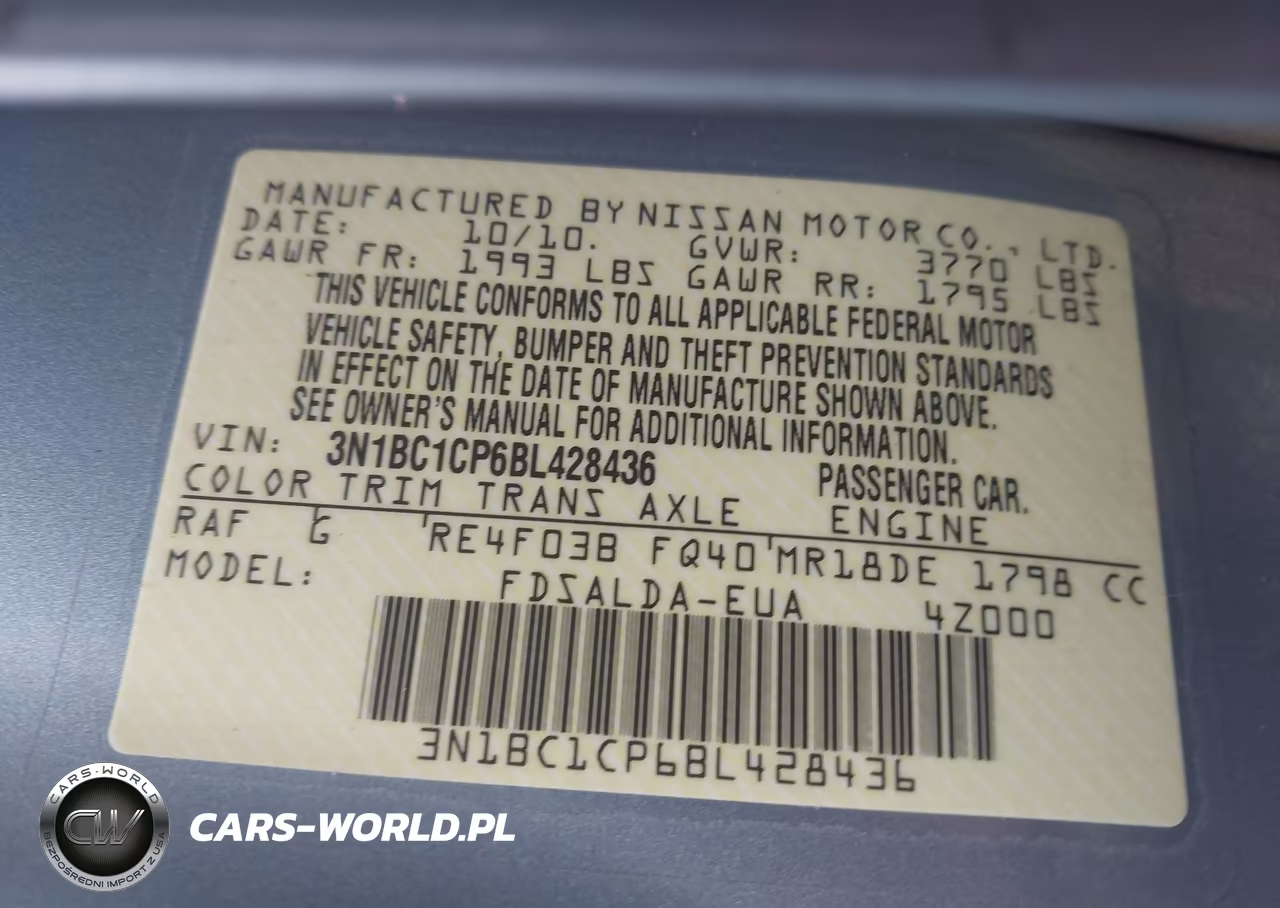 2011 Nissan Versa 1.8S VIN:3N1BC1CP6BL428436 - 9