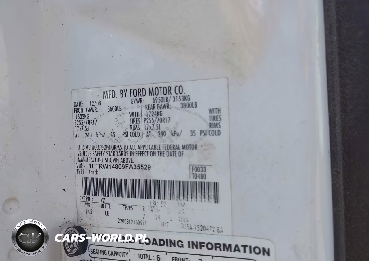 2009 Ford F-150 Xl-Xlt VIN:1FTRW14809FA35529 - 9