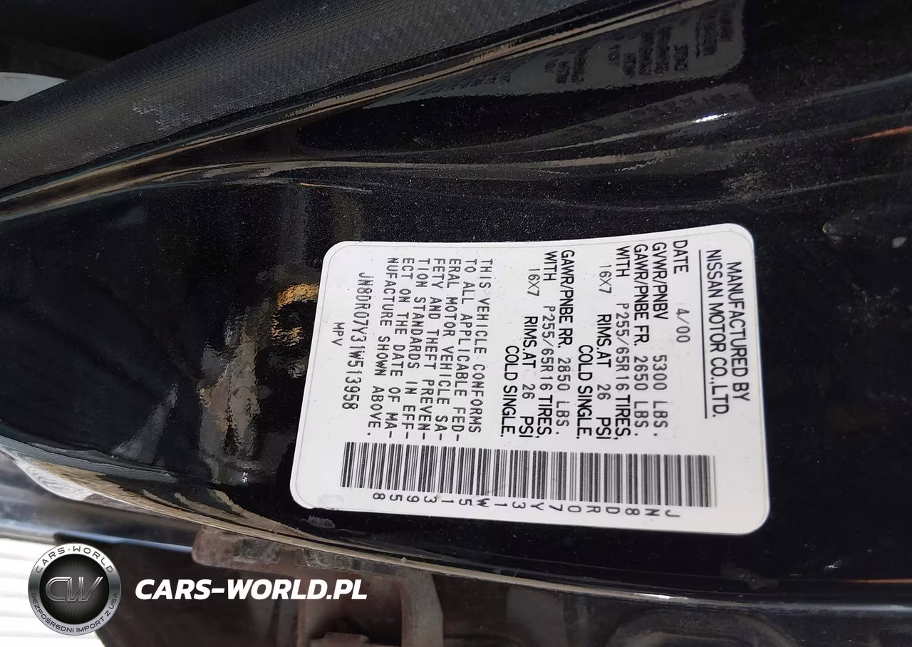 2001 Nissan Pathfinder Le VIN:JN8DR07Y31W513958 - 9