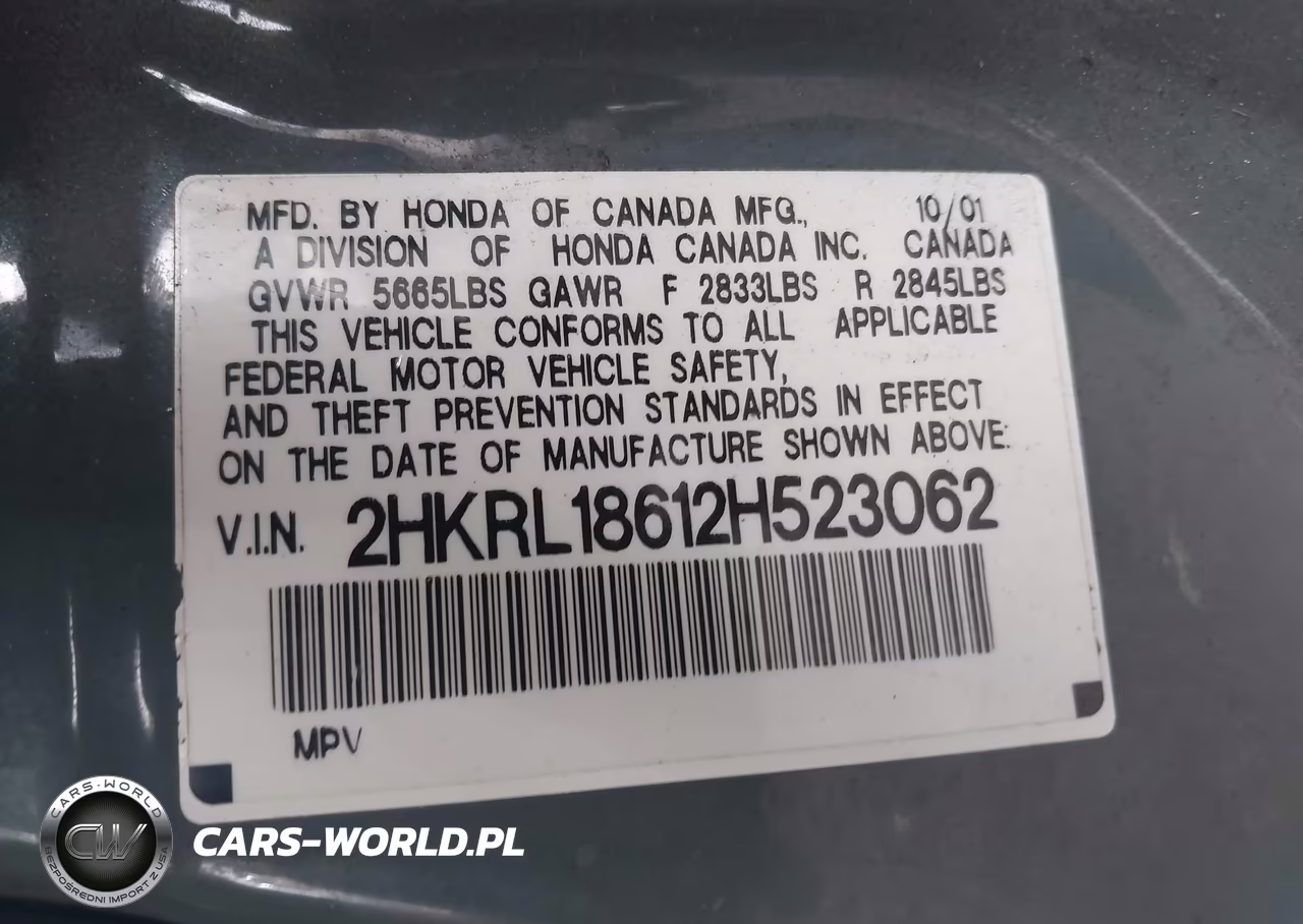 2002 Honda Odyssey Ex VIN:2HKRL18612H523062 - 9