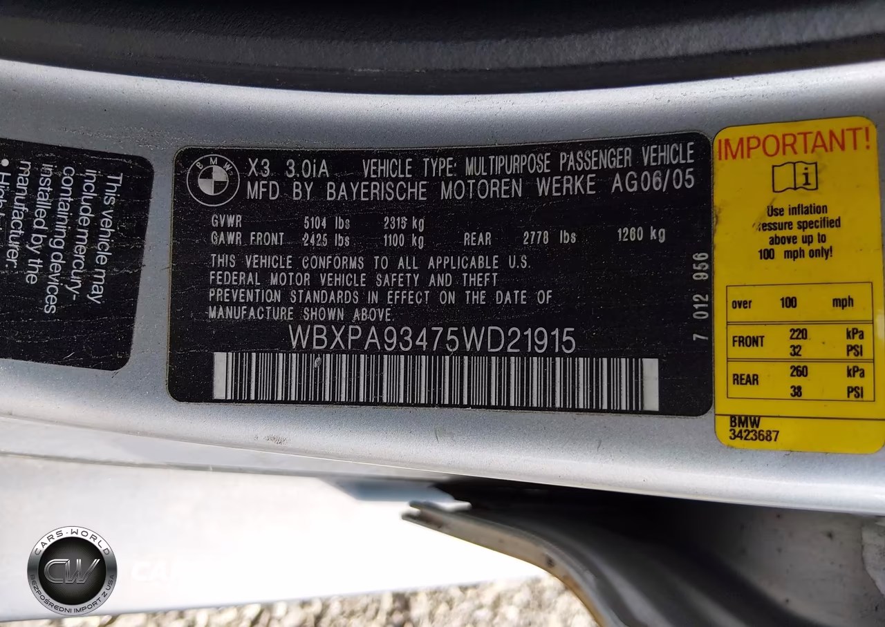 2005 BMW X3 3.0I VIN:WBXPA93475WD21915 - 9