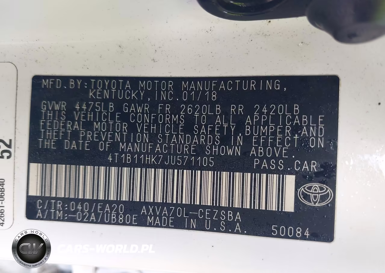 2018 Toyota Camry Se VIN:4T1B11HK7JU571105 - 9