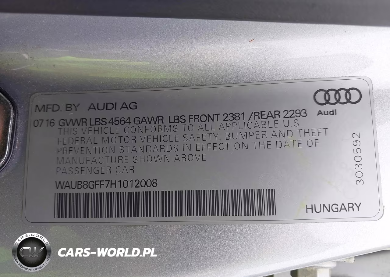 2017 Audi A3 2.0T Komfort VIN:WAUB8GFF7H1012008 - 9