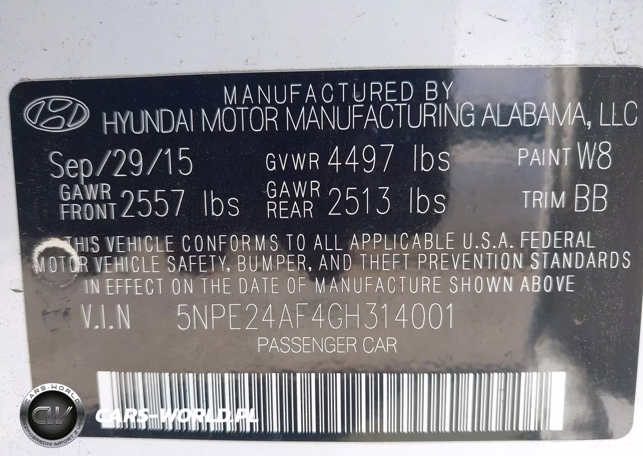 2016 Hyundai Sonata Se VIN:5NPE24AF4GH314001 - 9